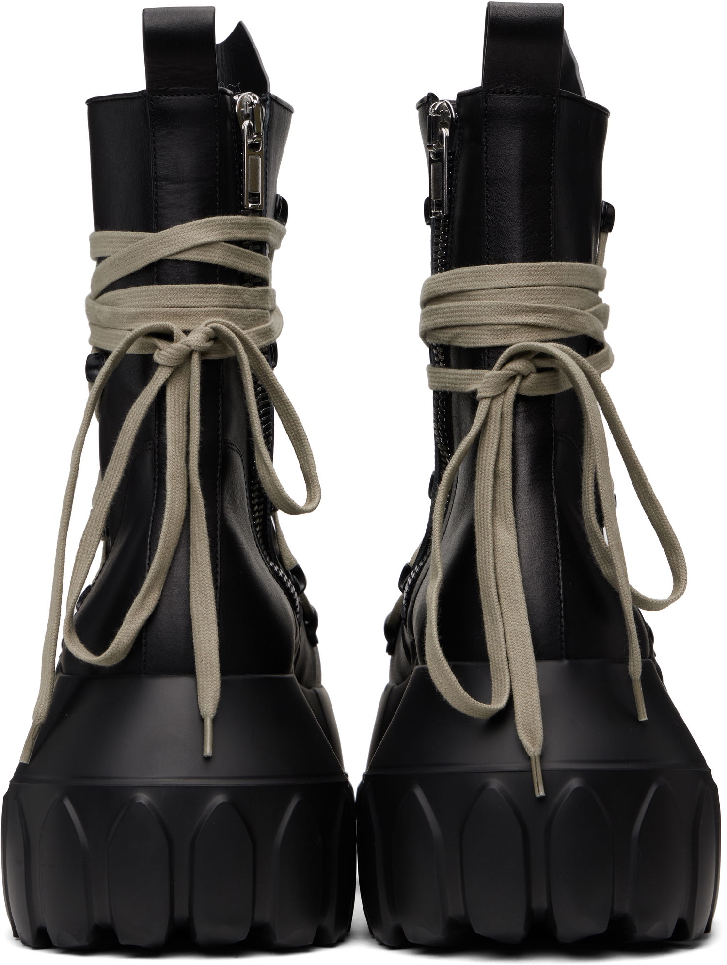 Кецове и обувки Rick Owens Rick Owens Hollywood Megalace Mega Tractor Boots Черно | RR01E5867 LCHW1, 1