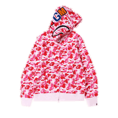 Суитчър BAPE Camo Shark Full Zip Hoodie Розово | 1I20 115 002 PINK, 0
