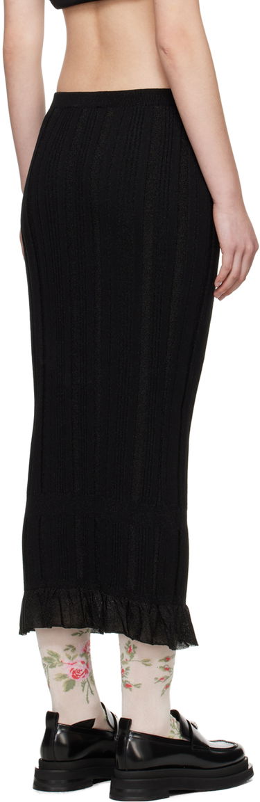 Пола Simone Rocha Simone Rocha Skinny Rib Frill Midi Skirt Черно | HMK35 0624, 2