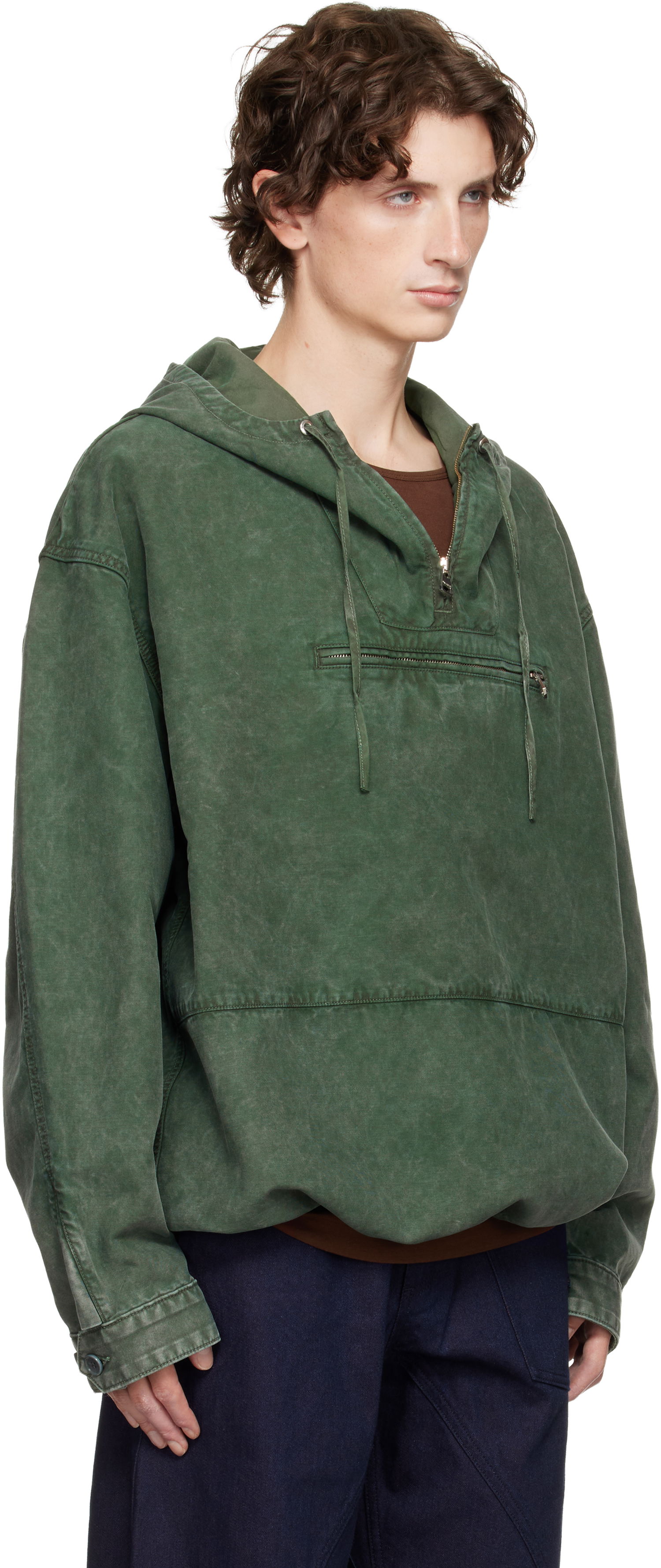 Яке JW Anderson JW Anderson Garment-Dyed Anorak Jacket Зелено | JK0397-PG1600, 1