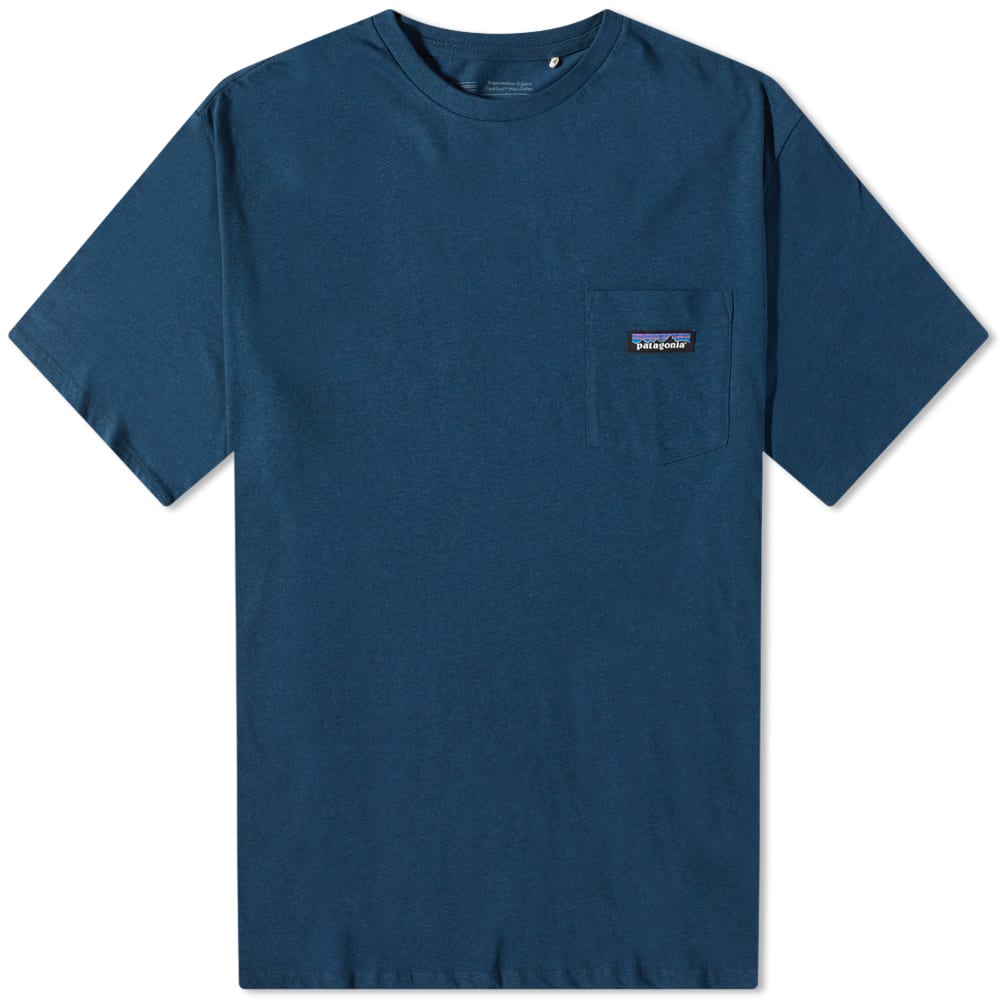 Тениска Patagonia Regenerative Cotton Pocket Tee Тъмно синьо | 53255-TIDB, 0