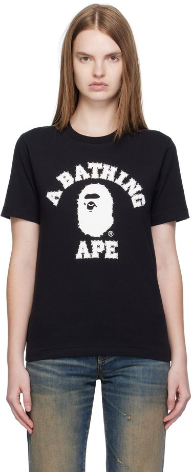 Тениска BAPE Crystal Stone College T-Shirt Черно | 001TEL302064L, 0