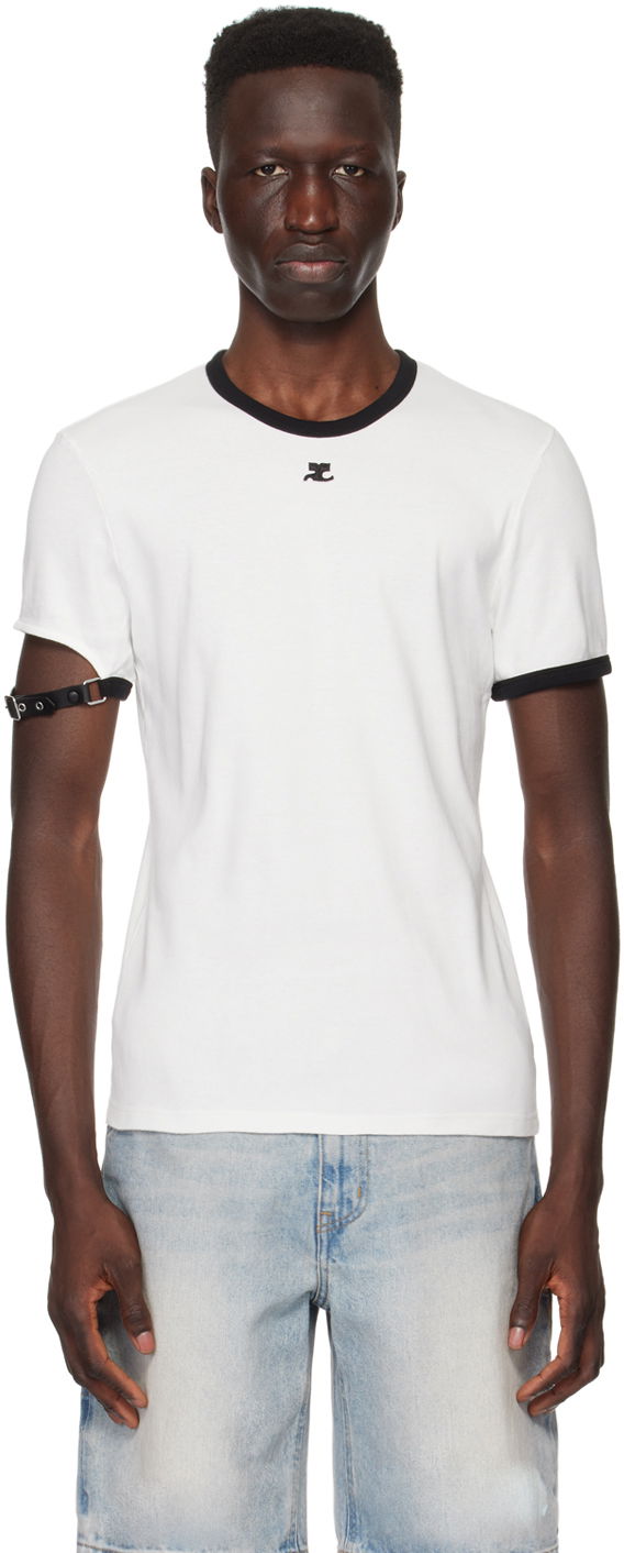 Тениска Courrèges White T-Shirt with Buckle Бяло | 124JTS115JS0070