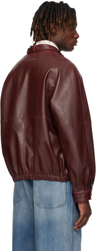 Яке бомбър Maison Margiela MM6 Maison Margiela Sports Faux-Leather Jacket Бургунди | SH2AM0023 M35455, 2