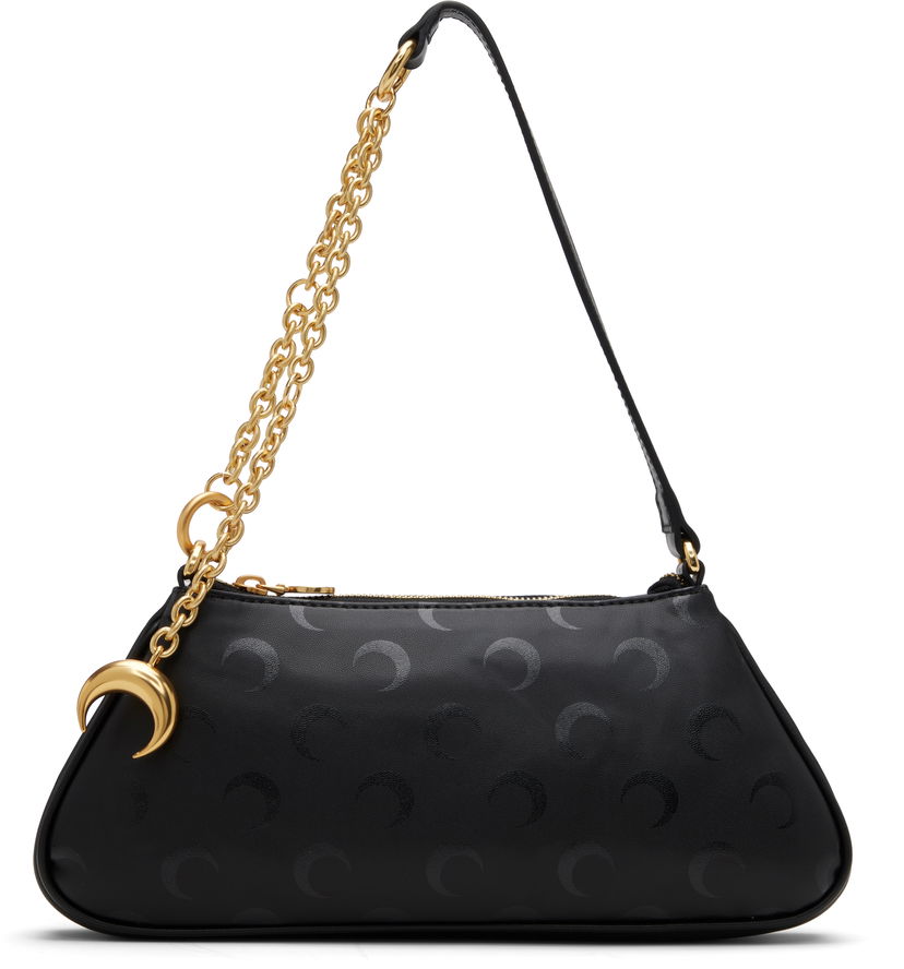 Чанта през рамо Marine Serre Marine Serre Moon Canvas Core Bag Черно | WSB001ARWOV0040