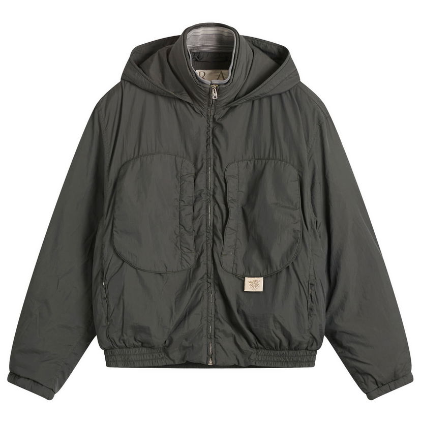 Яке Ranra Ranra Purs Padded Nylon Hoodie Jacket, Size Large Сиво | AMFW25OW01509-C922