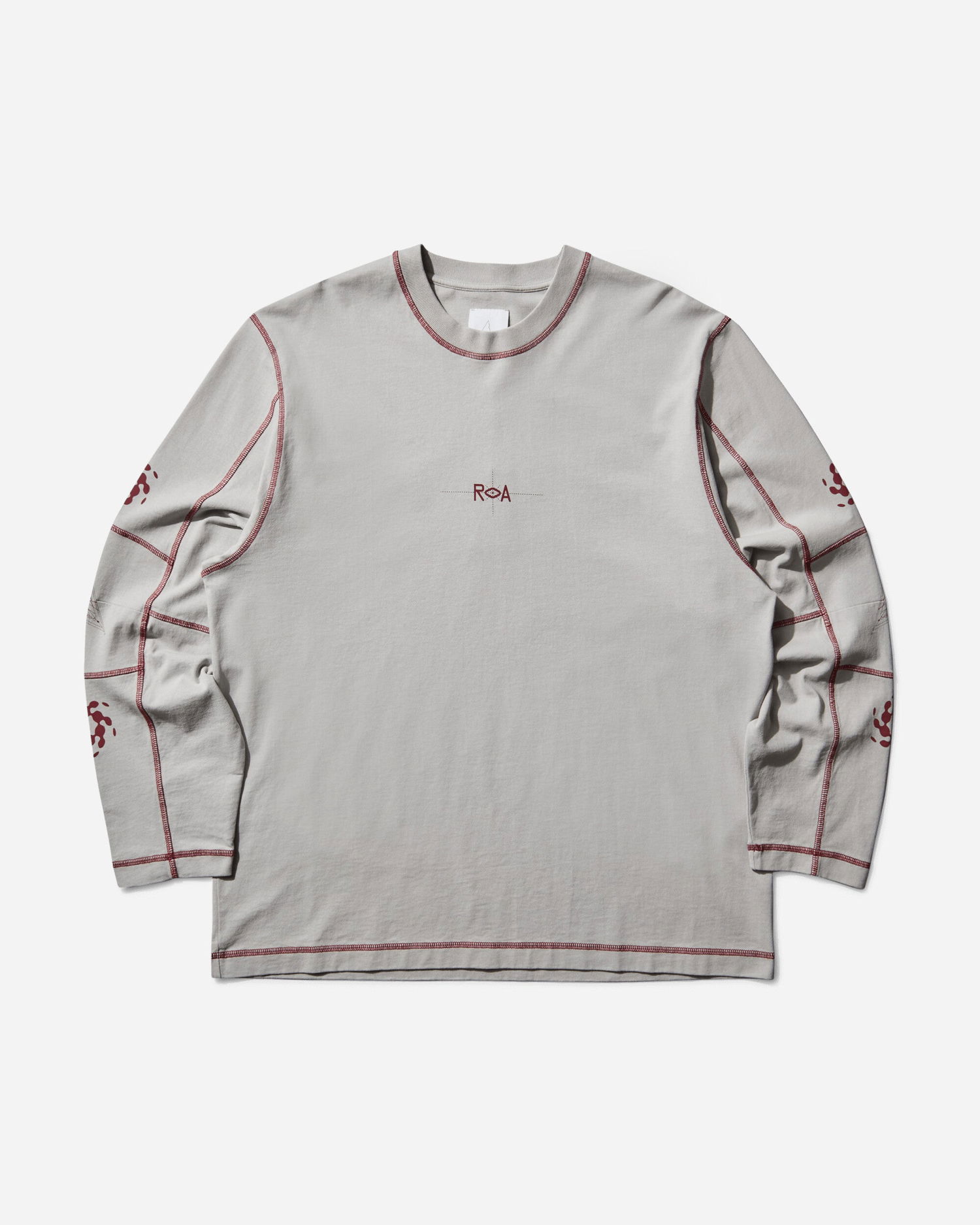 Тениска ROA Info Stitch Organic Longsleeve T-Shirt Сиво | RBMW0543JY56 GRY0004, 1