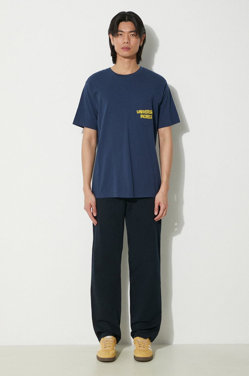 Тениска Universal Works Universal Works Print Pocket Tee Тъмно синьо | 30611.NAVY, 1