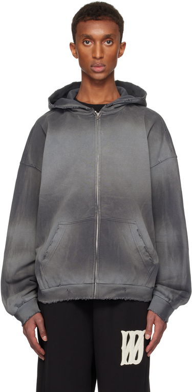 Суитчър We11done We11done Distressed Zip-Up Hoodie Сиво | WD-TJ3-24-833-U-CH, 0