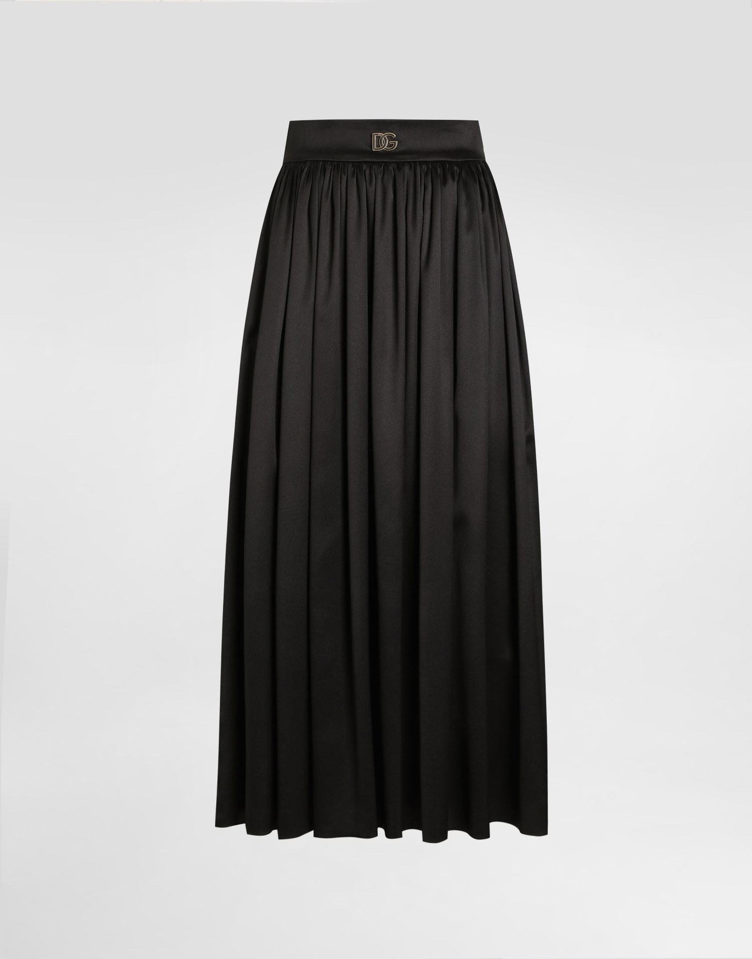 Пола Dolce & Gabbana Dolce & Gabbana Midi Satin Skirt With Metal Logo Черно | F4CLNTGDDBLN0000, 0