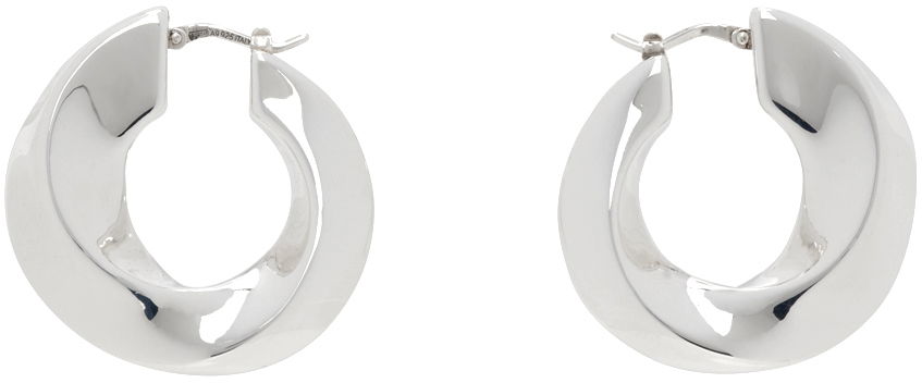 Обеци Bottega Veneta Twist Hoop Earrings Бяло | 775170 V5070, 0