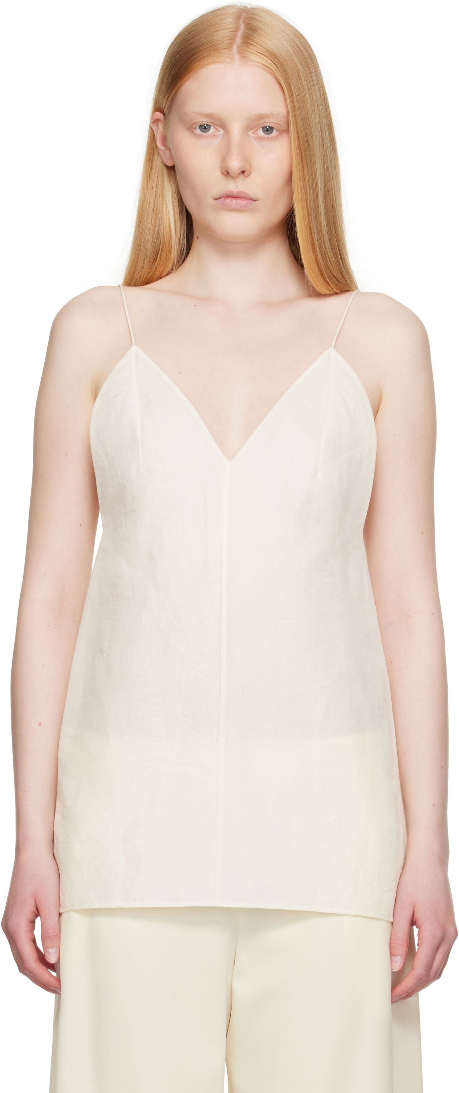 Потник Khaite Khaite Talsie Linen Cami Top Бяло | 2396385, 0