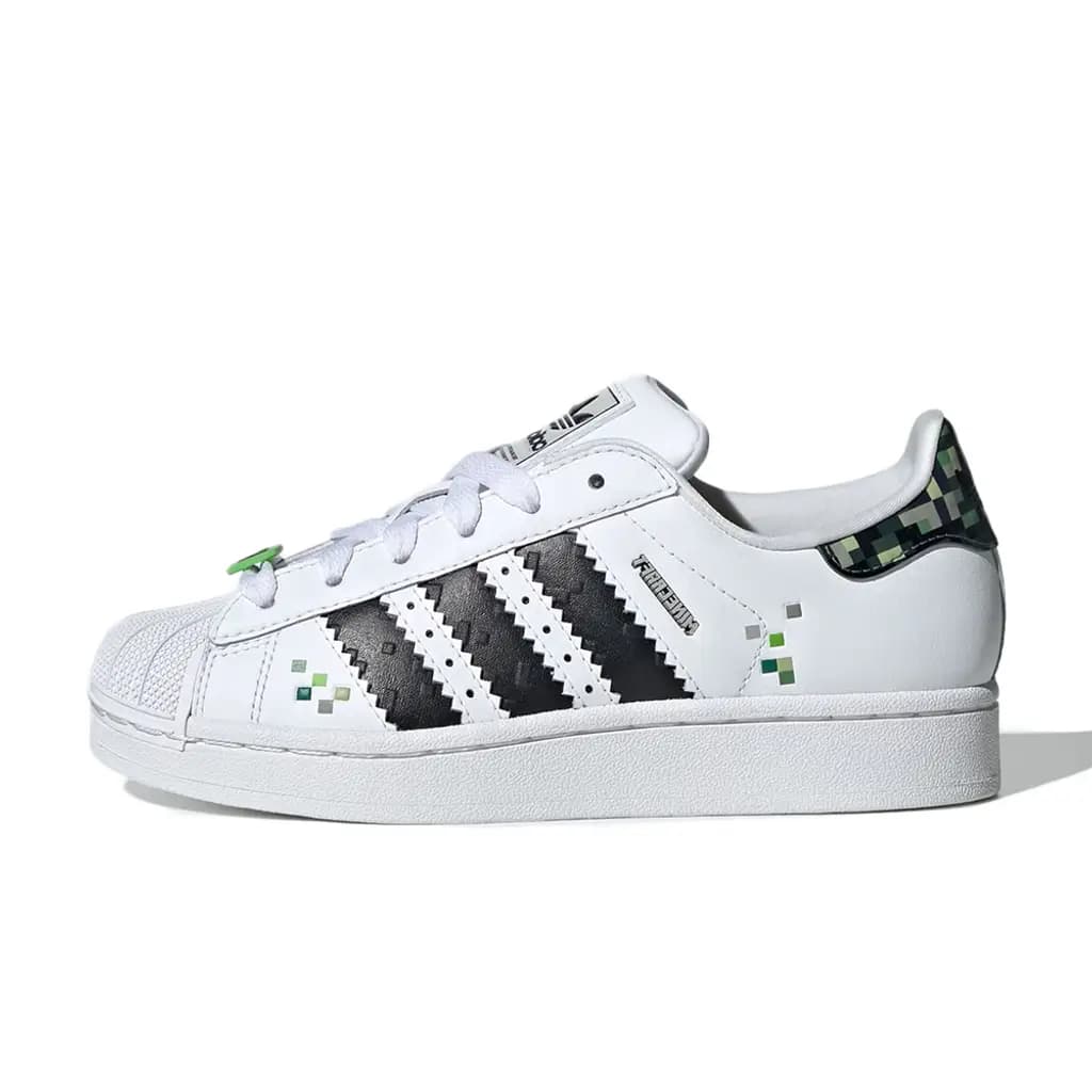 Кецове и обувки adidas Originals Superstar x Minecraft GS Бяло | JQ8749, 0