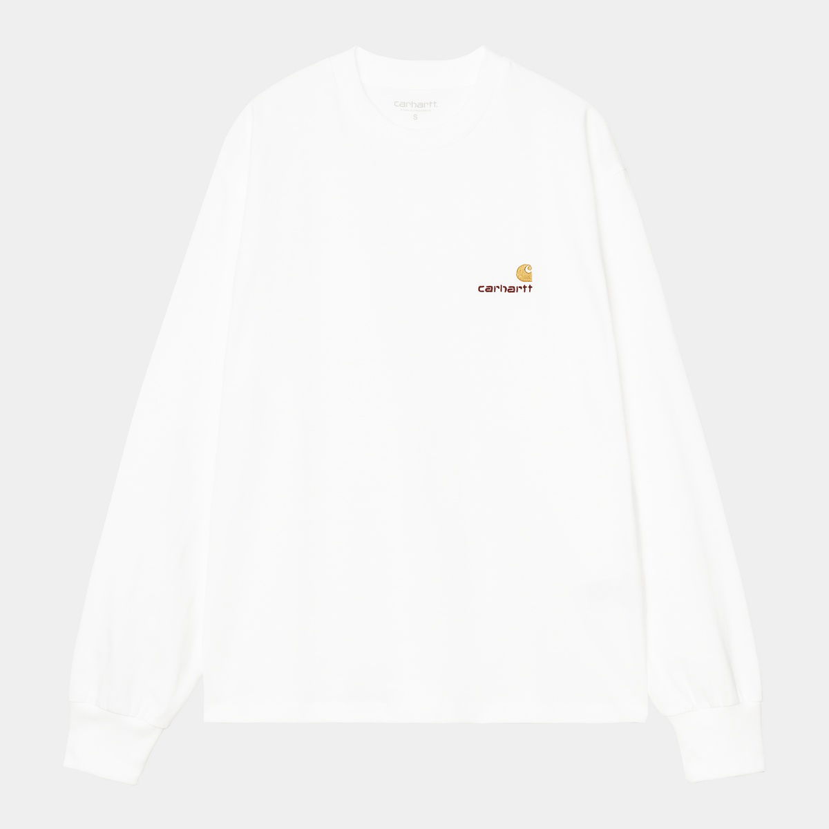 Тениска Carhartt WIP Long Sleeve American Script T-Shirt Бяло | I035466_5, 0