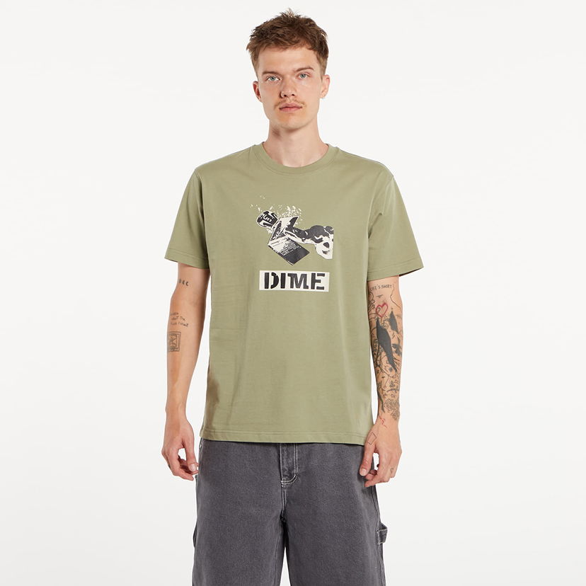 Тениска Dime Ragequit T-Shirt UNISEX Warm Khaki Зелено | DIMESU2437KHA