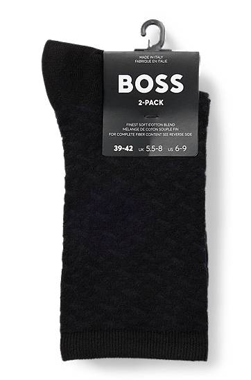 Чорапи BOSS Two-Pack of Stretch Cotton Socks Черно | 50515062, 1