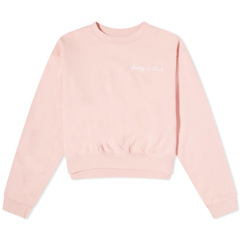 Суитчър Sporty & Rich Syracuse Cropped Crew Sweat Розово | CRAW2374RO-PNK