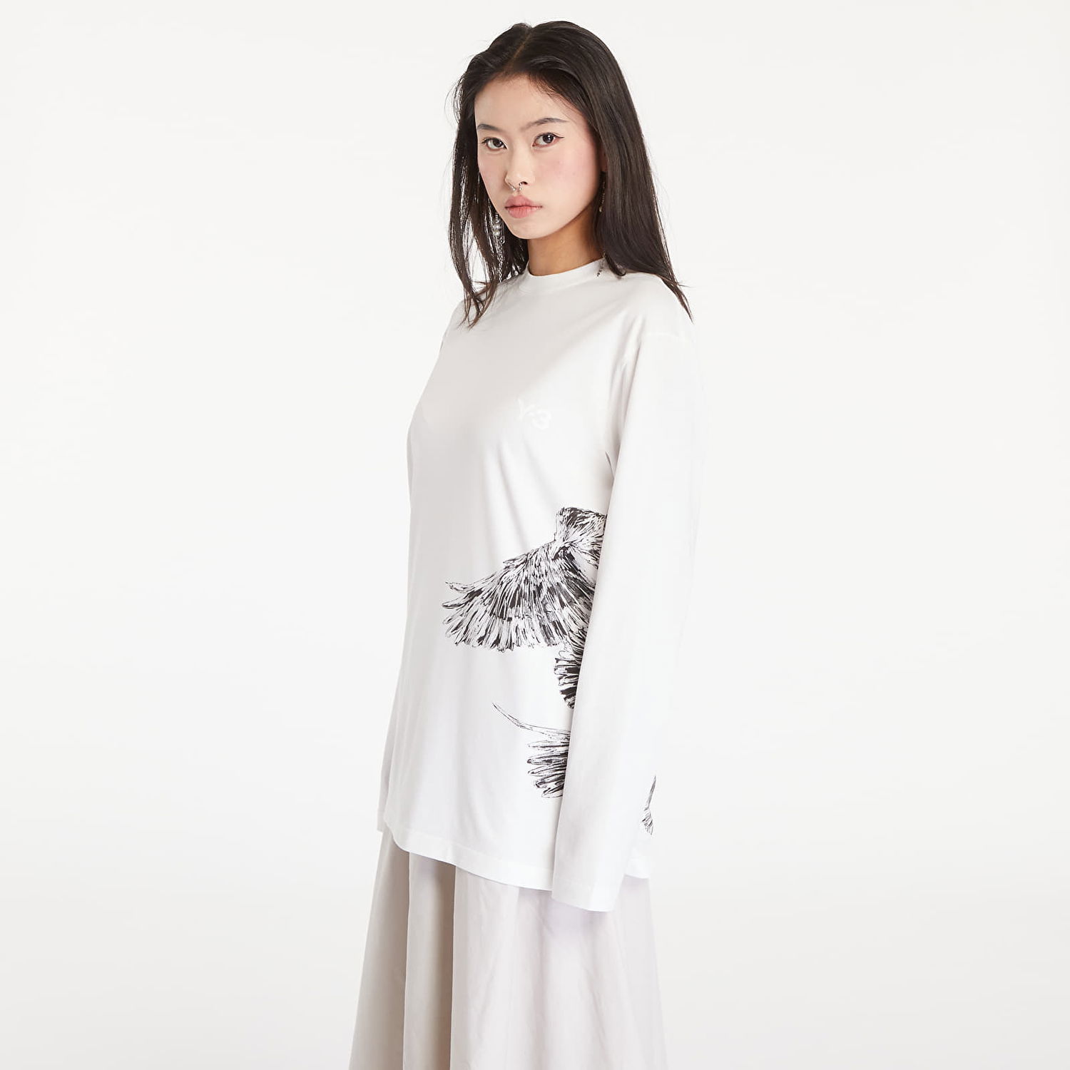 Тениска Y-3 Graphic Long Sleeve Tee UNISEX Core White Бяло | IX0404, 0