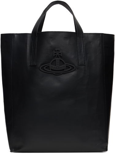 Голяма пазарска чанта Vivienne Westwood Vivienne Westwood Sarah Medium Leather Tote Черно | 4D02000BU-L00AN-, 0