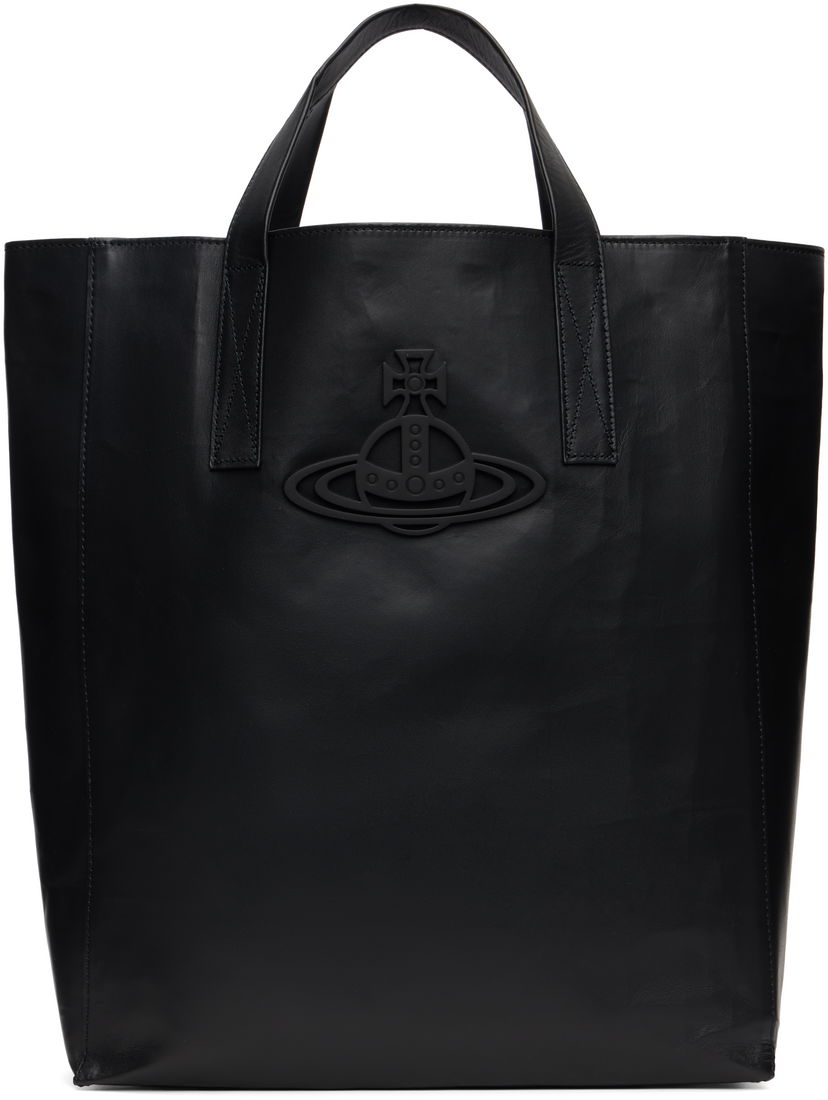 Голяма пазарска чанта Vivienne Westwood Vivienne Westwood Sarah Medium Leather Tote Черно | 4D02000BU-L00AN-