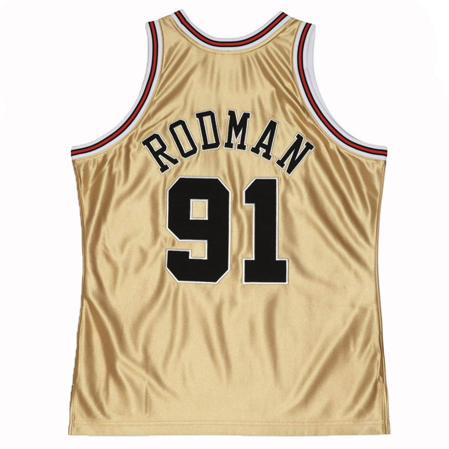 Фланелка Mitchell & Ness Chicago Bulls Dennis Rodman 75th Swingman Jersey Металик | SMJY4398-CBU97DRDGOLD, 1