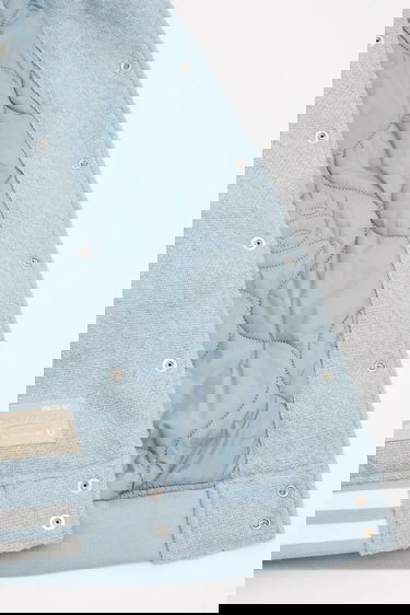 Яке бомбър AAPE by A Bathing Ape Main Universe Oversize Textured Varsity Patched Bomber Jacket Синьо | AAPJKM7742XAP, 5