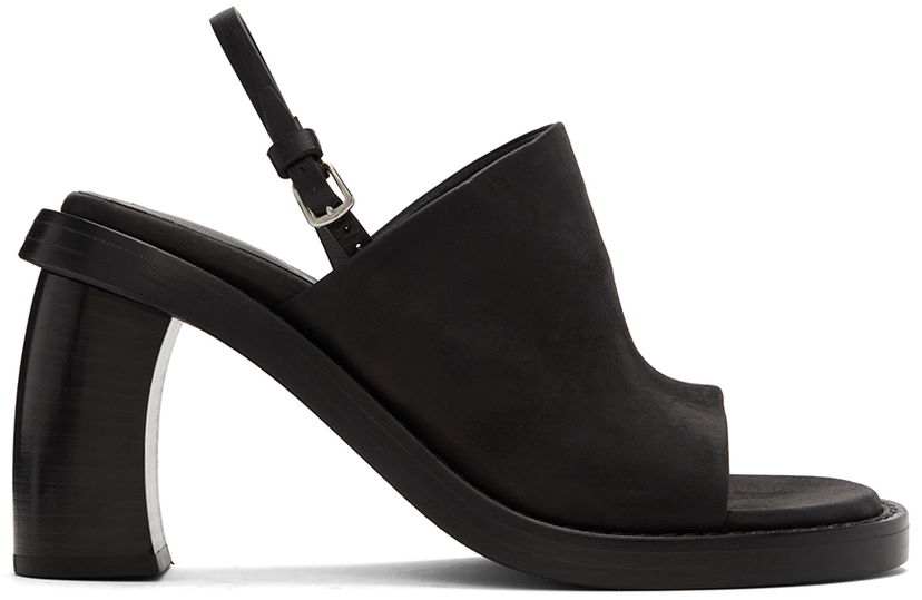 Аксесоари Ann Demeulemeester Ann Demeulemeester Calfskin Heeled Slingback Sandals Черно | 2201-W-S04-390-098