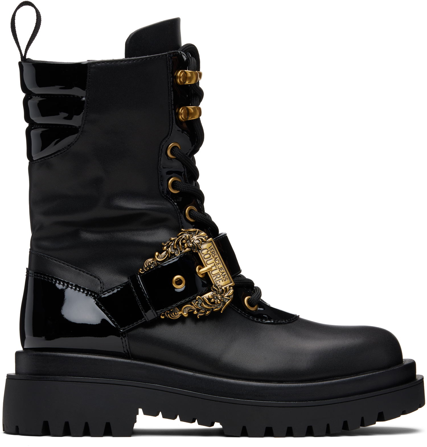 Кецове и обувки Versace Versace Jeans Couture Pin-Buckle Boots Черно | E79VA3S67_E71570, 0