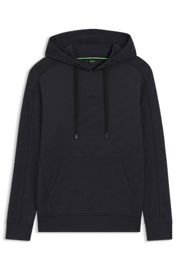 Суитчър BOSS Regular-fit Hoodie with Quilted Jacquard, Drawstring, and Kangaroo Pocket Черно | 50549721, 0
