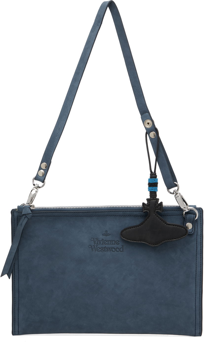 Чанта през рамо Vivienne Westwood Vivienne Westwood Leather Letter Crossbody Bag Синьо | 4803001IU-L00CC-