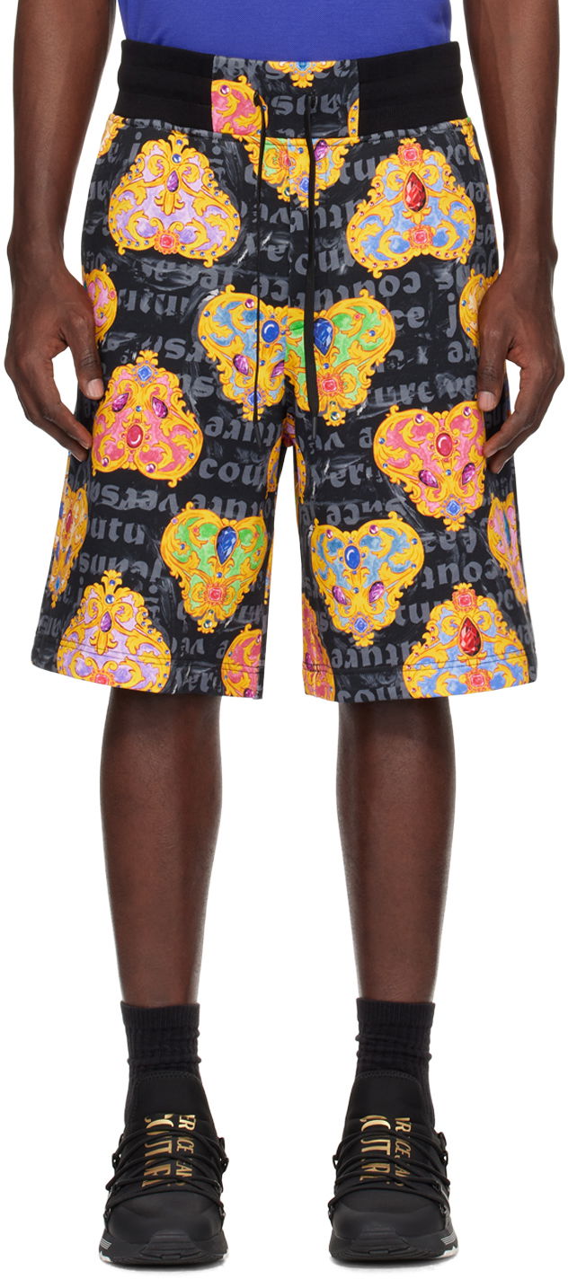 Къси панталони Versace Couture Black & Gold Heart Couture Shorts Многоцветен | E76GAD3B0_EFS149, 0