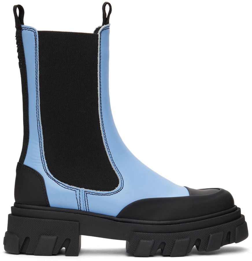 Облекло GANNI GANNI Leather Chelsea Boots Синьо | S1696, 0