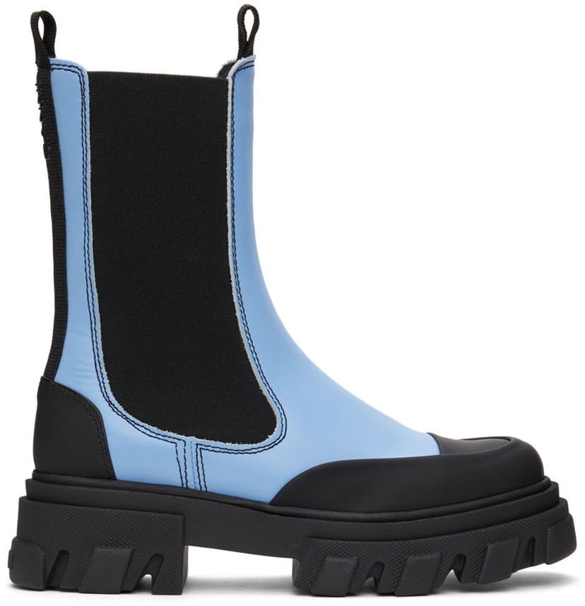 Облекло GANNI GANNI Leather Chelsea Boots Синьо | S1696
