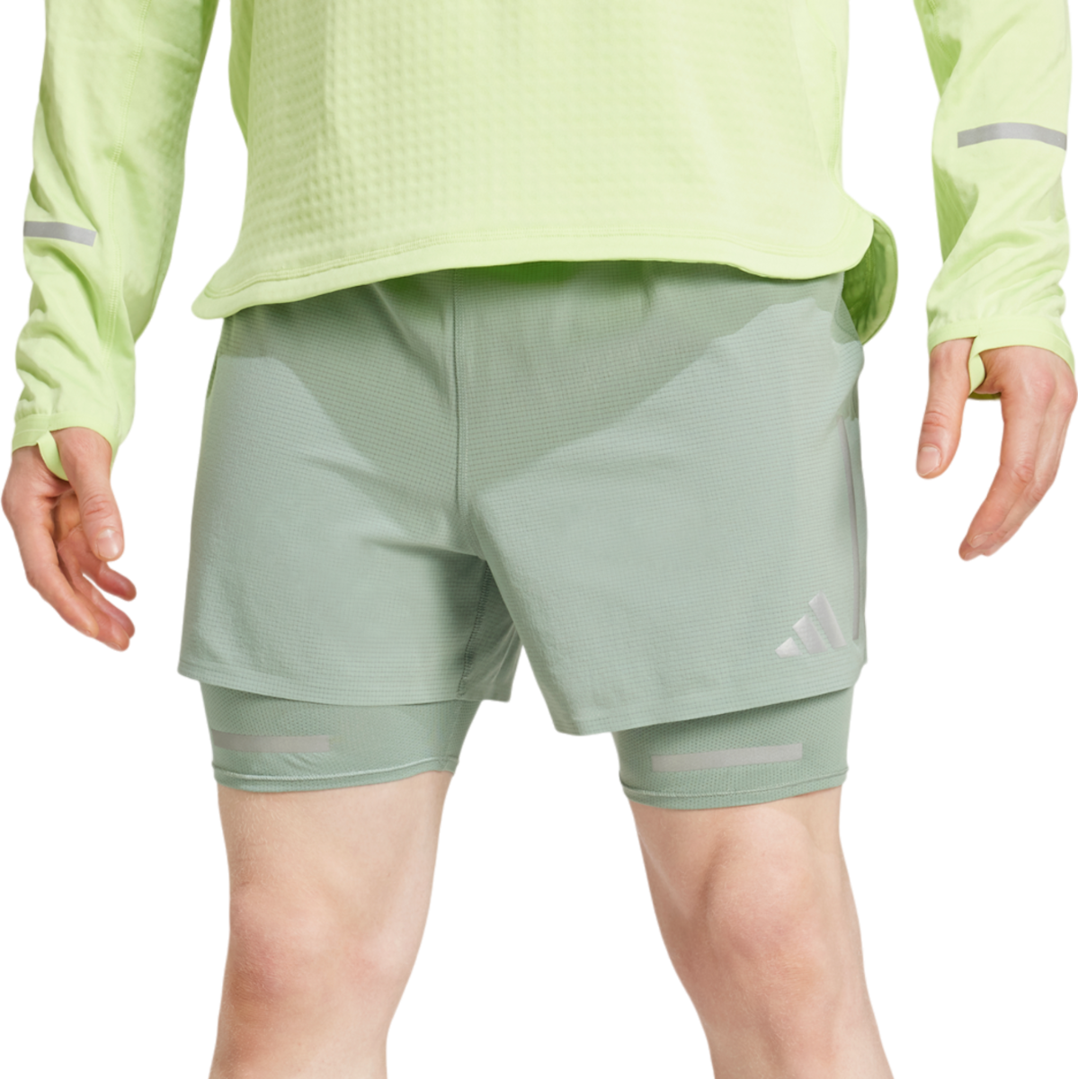 Къси панталони adidas Originals Ultimate 2-in-1 Running Shorts Зелено | jc7336, 0