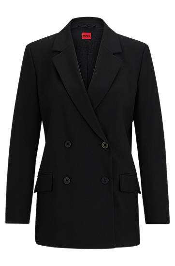Relaxed-Fit Double-Breasted Stretch Jacket