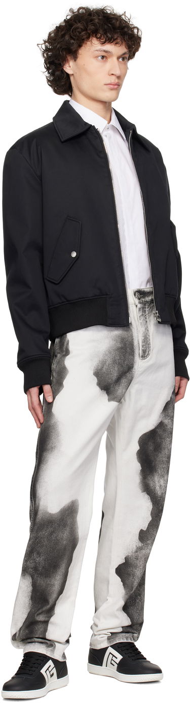 Дънки Balmain Balmain Regular Fit Moon Print Jeans Бяло | EH0MI043DE39, 3