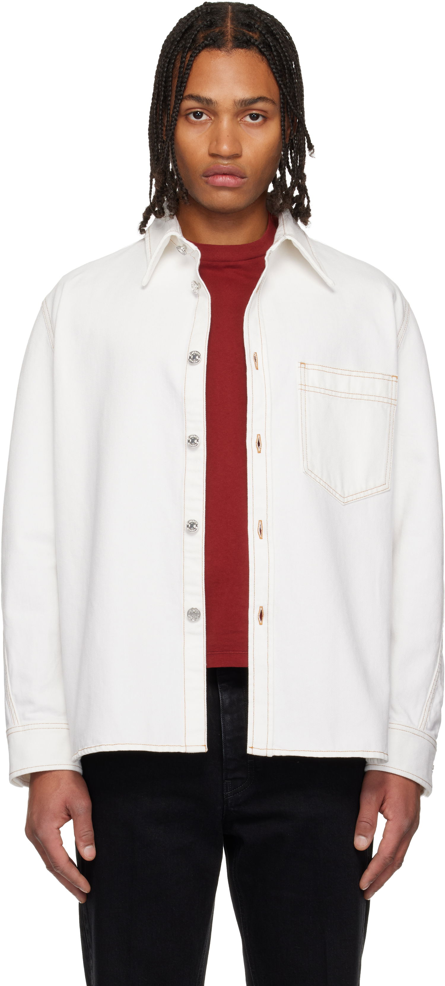 Яке Givenchy Couture Seam Overshirt Бяло | BM615W516T100, 0