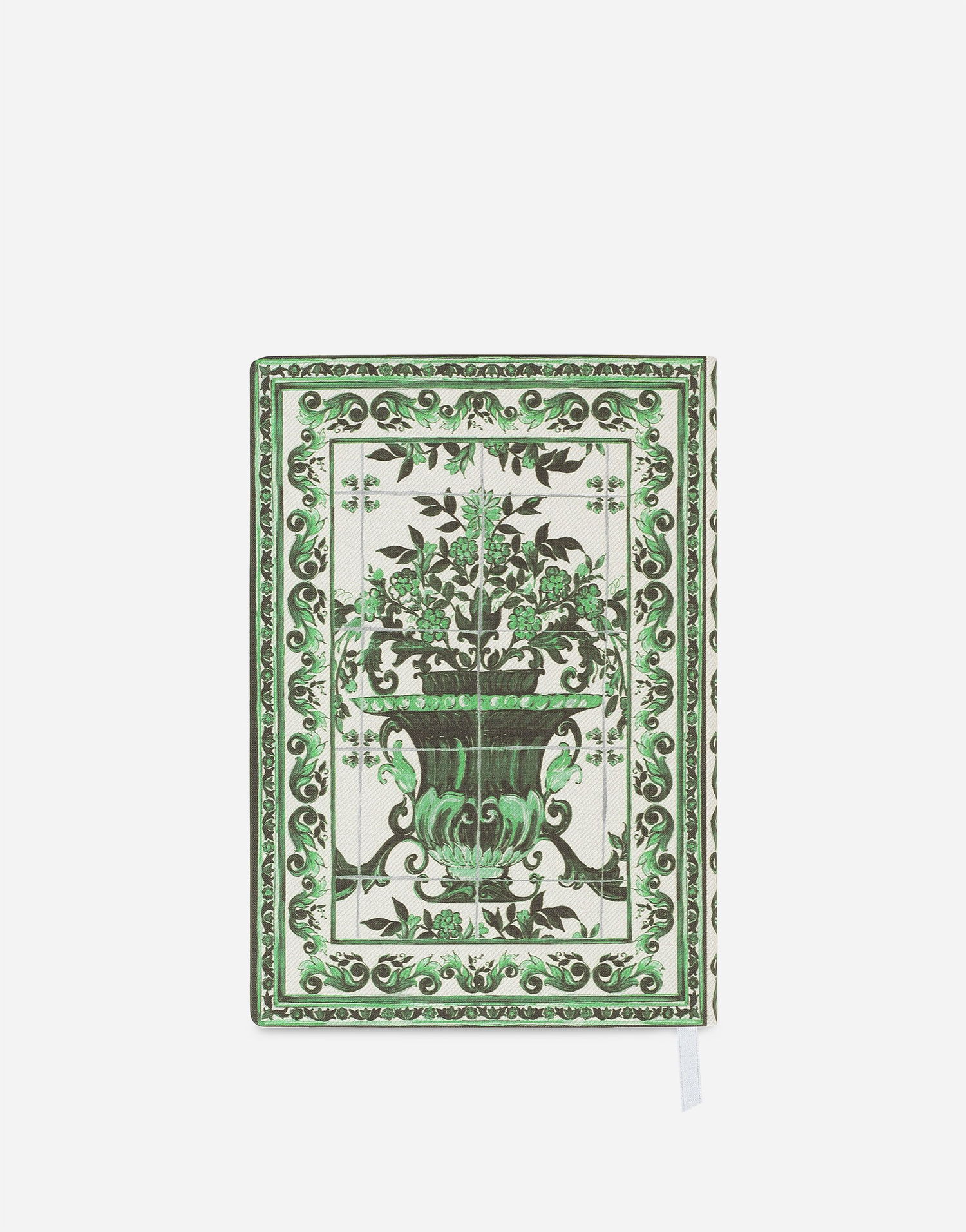 Книга и списание Dolce & Gabbana Medium Blank Notebook with Ornate Floral Vase Tile-Print Textile Cover Зелено | TCC025TCAE7UV003, 1