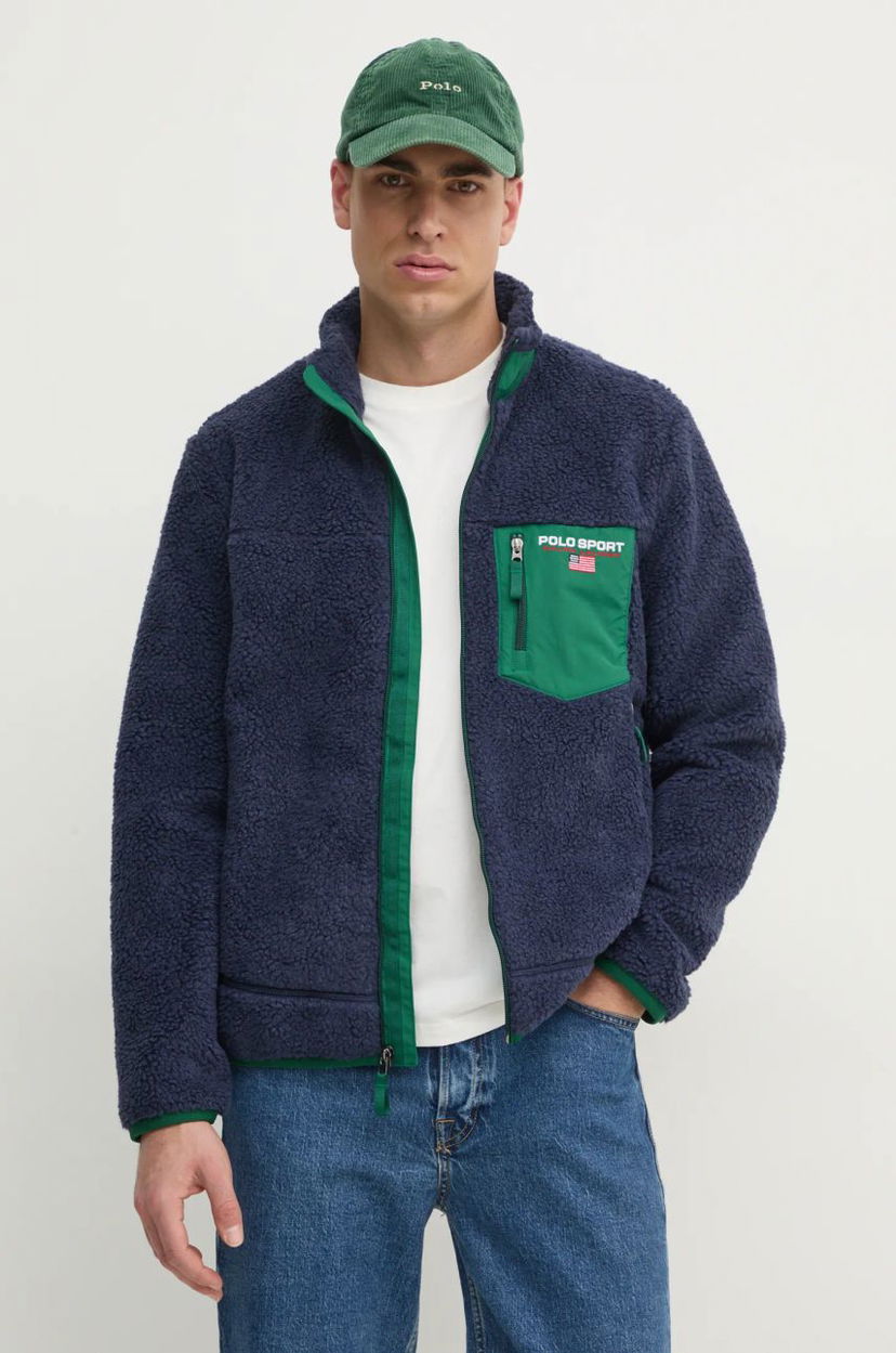 Суитчър Polo by Ralph Lauren Navy Blue Sherpa Fleece Jacket Тъмно синьо | 710961615