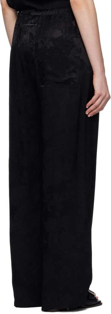 Панталони Maison Margiela MM6 Maison Margiela Jacquard Wide-Leg Trousers Черно | S52KA0551 M35471, 2