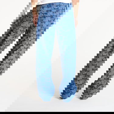 Дънки adidas Performance Allover Print Monogram Straight-Leg Jeans Синьо | JY2993, 2