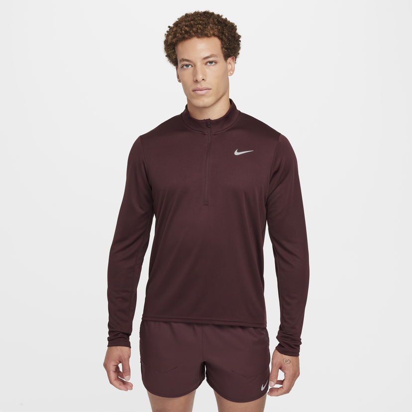 Тениска Nike Pacer T-shirt Dri-FIT Zipper Бургунди | FQ2494-652