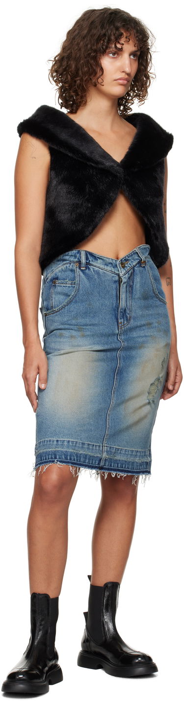 Пола We11done We11done Heart Denim Midi Skirt Синьо | WD-DS3-24-333-W-BL, 3
