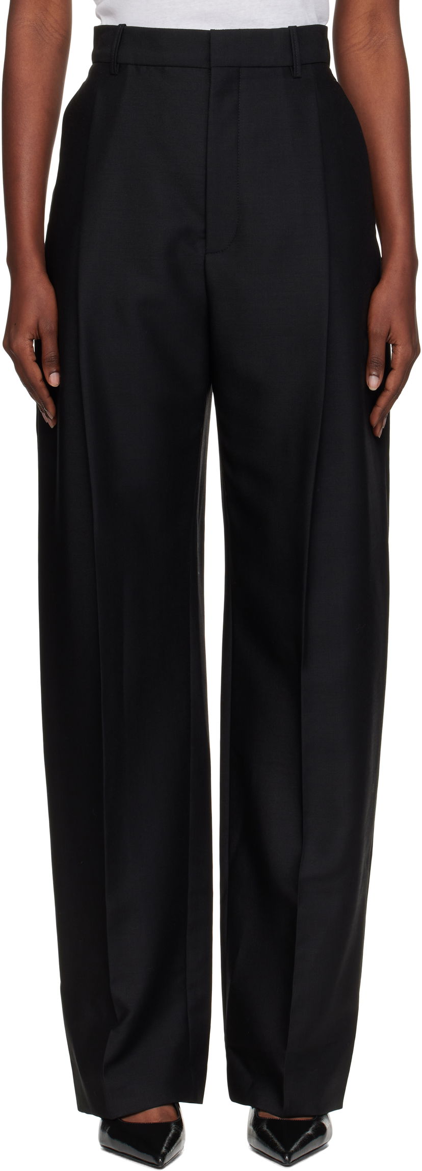 Панталони WARDROBE.NYC WARDROBE.NYC Mid Rise Trousers Черно | W2227R20WE