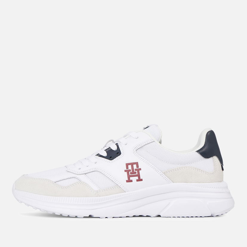 Облекло Tommy Hilfiger Men's Running Style Trainers - Bright White - UK 10 Бяло | FM0FM04937