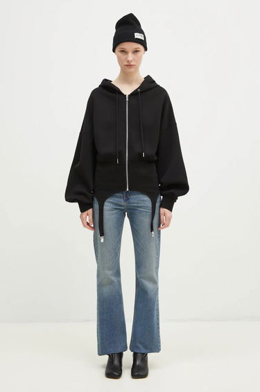 Суитчър Fiorucci Fiorucci Neoprene Suspender Zip-Up Hoodie Черно | W01FMSHO268NE01BK01, 4