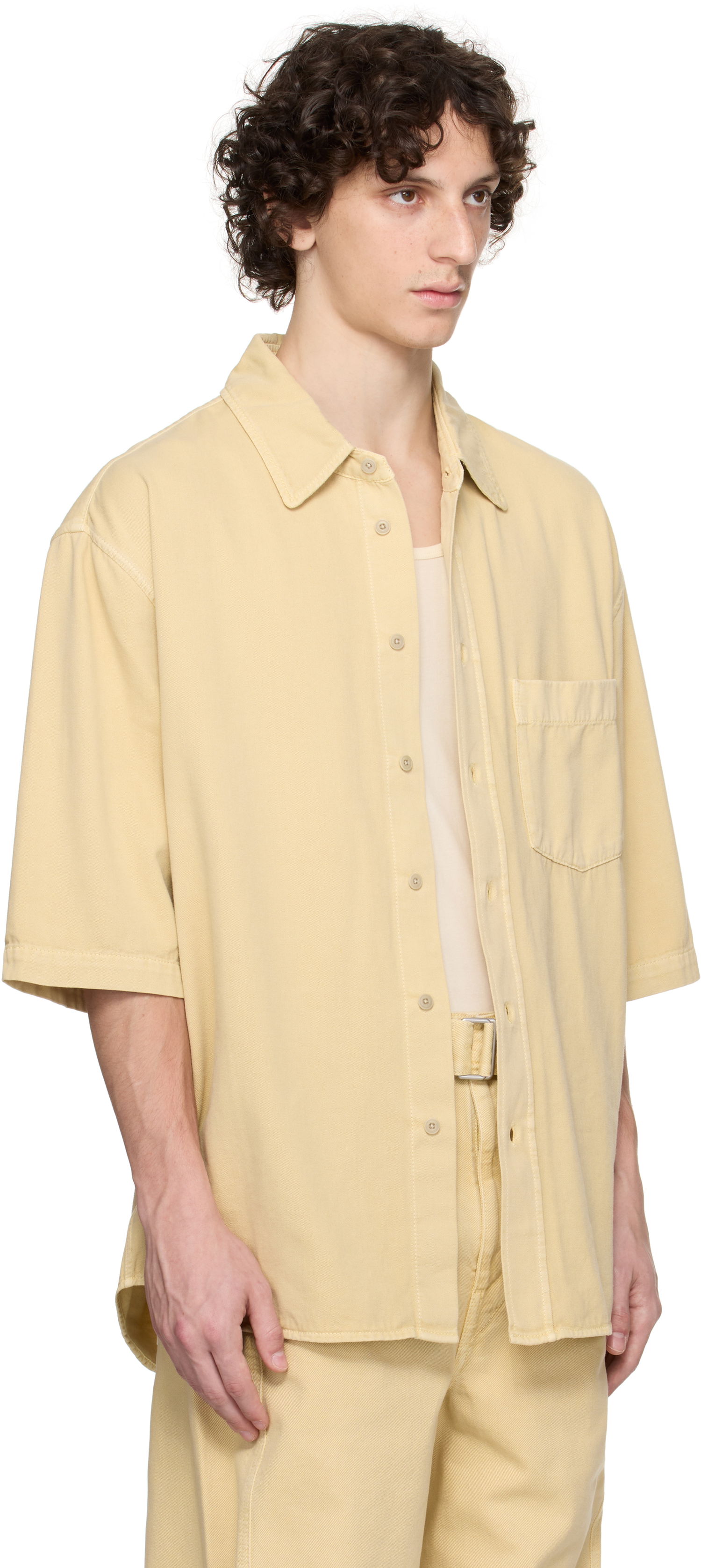 Риза LEMAIRE LEMAIRE Short Sleeve Denim Shirt Жълто | SH1174 LD1047, 1