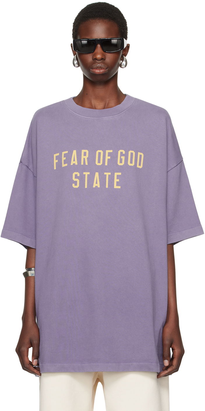 Тениска Fear of God Essentials Crewneck T-Shirt Лилаво | 125BT242007F, 0