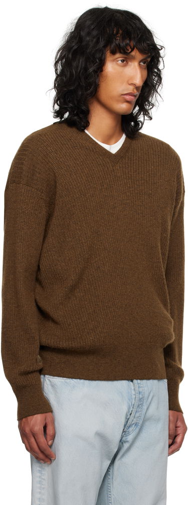 Пуловер The Row Knitted V-Neck Sweater Кафяво | 830-Y363, 1