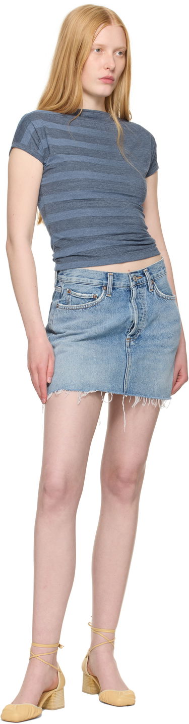 Пола AGOLDE AGOLDE V-Waist Denim Miniskirt Синьо | A3067-1206, 3